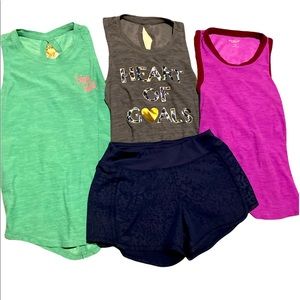 Old Navy 3 active tops / 1 active short (M/8)